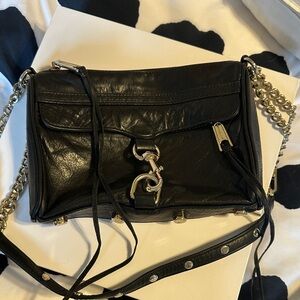 Rebecca Minkoff Black Leather Chain Strap Bag